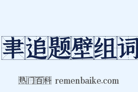 聿追题壁组词是什么意思的图片